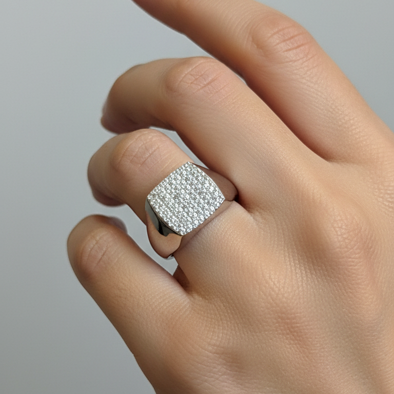 Anello square in argento 925