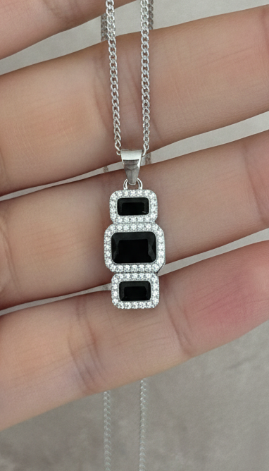 Collana Royal Blu Trilogy in argento 925 con catena groumette