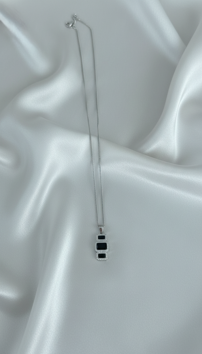 Collana Royal Blu Trilogy in argento 925 con catena groumette