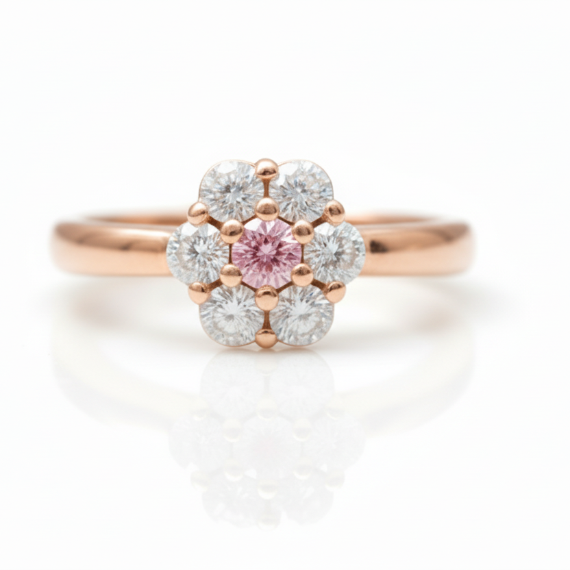 Anello fiore in argento 925 con zirconi bianchi