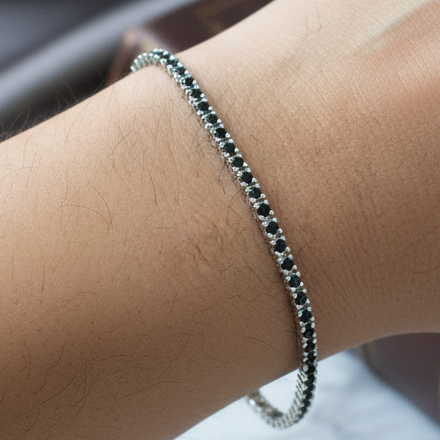 Bracciale Tennis in argento 925 con zirconi black