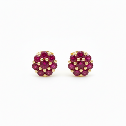 Coppia di orecchini magic misura grande zirconi rosse in argento 925 nickel free
