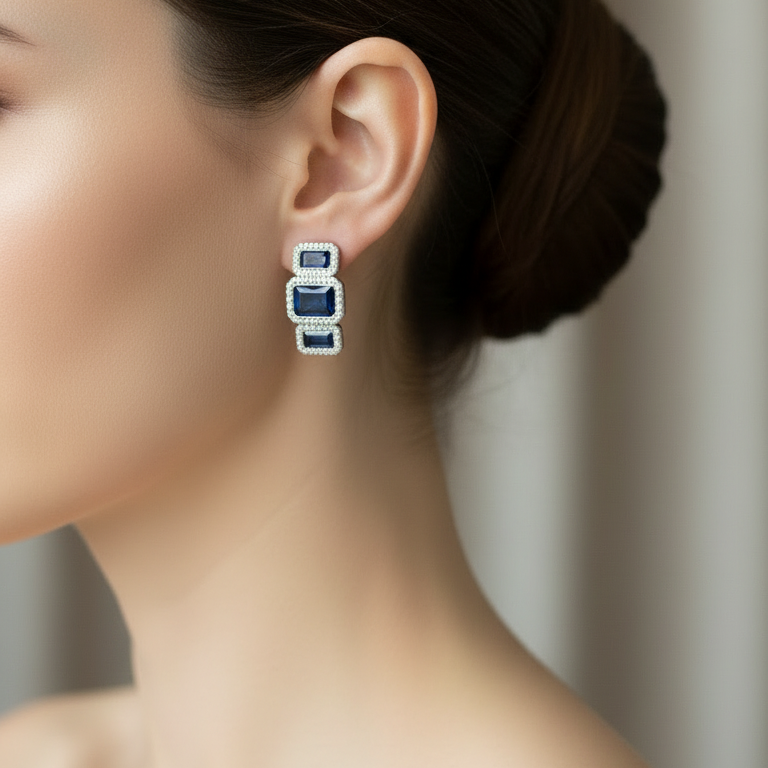 Orecchini Trilogy Royal Blu in argento 925