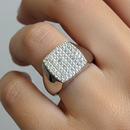 Anello square in argento 925
