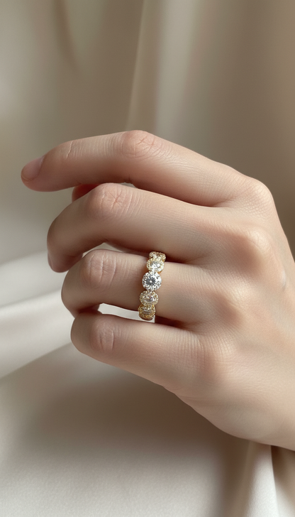 Anello veretta a fior di luce in argento 925