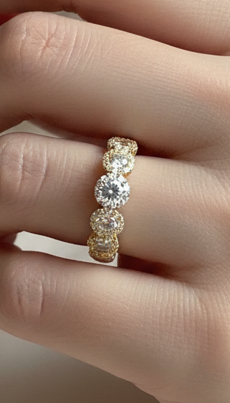Anello veretta a fior di luce in argento 925