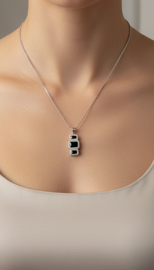 Collana Royal Blu Trilogy in argento 925 con catena groumette