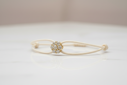 Bracciale Lumière avory con fiore in argento 925 e zirconi bianchi