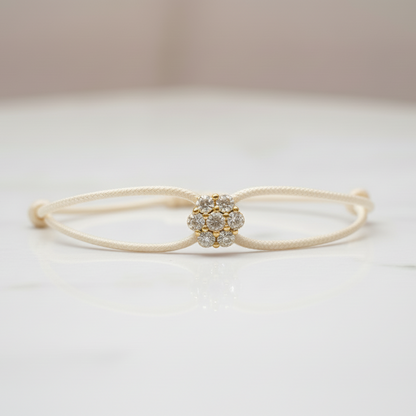 Bracciale Lumière avory con fiore in argento 925 e zirconi bianchi