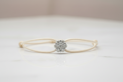 Bracciale Lumière avory con fiore in argento 925 e zirconi bianchi