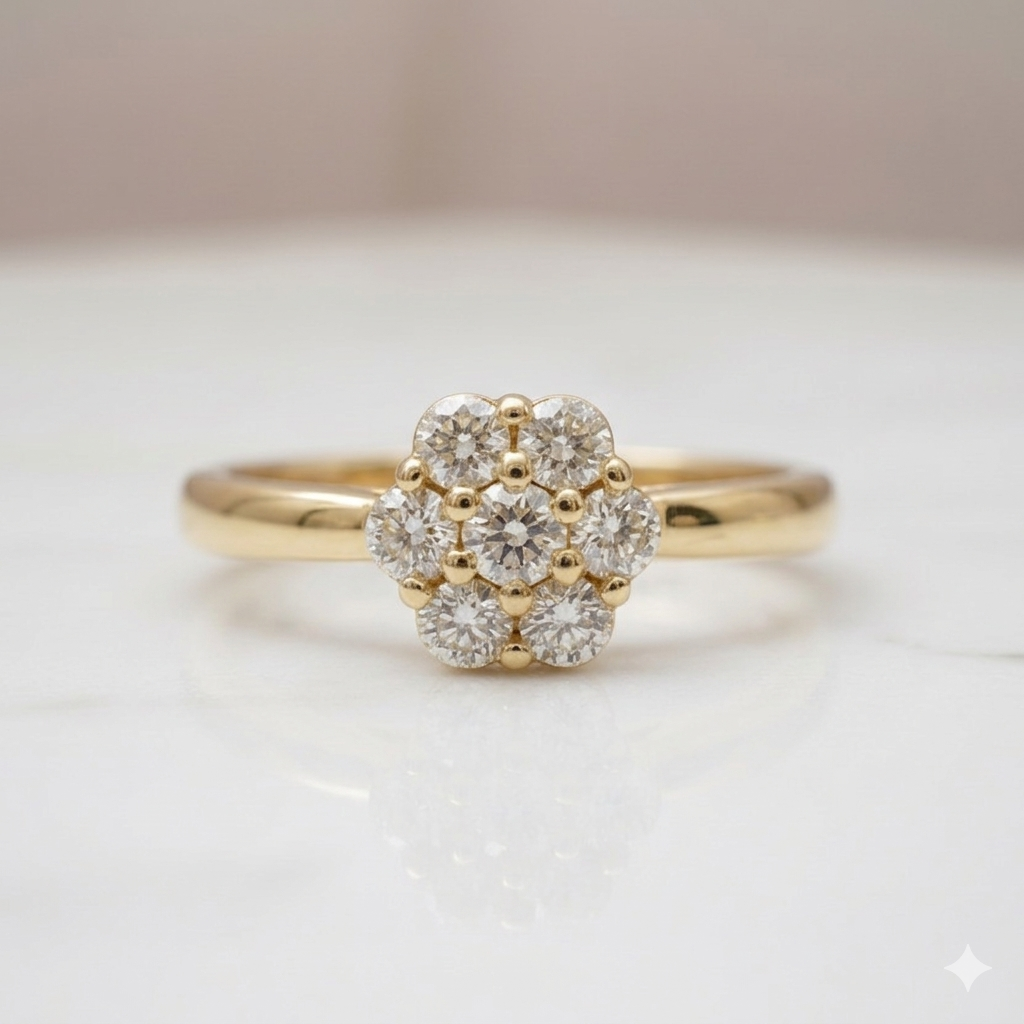 Anello fiore in argento 925 con zirconi bianchi