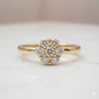 Anello fiore in argento 925 con zirconi bianchi