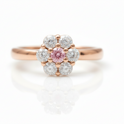 Anello fiore in argento 925 con zirconi bianchi