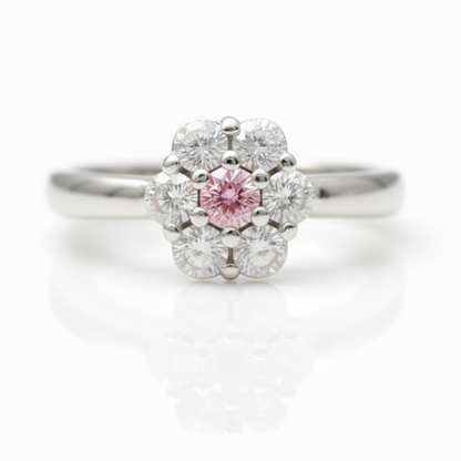 Anello fiore in argento 925 con zirconi bianchi