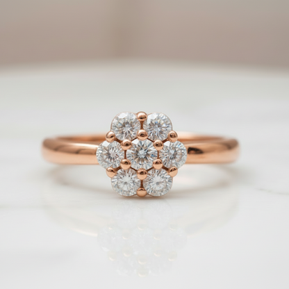 Anello fiore in argento 925 con zirconi bianchi