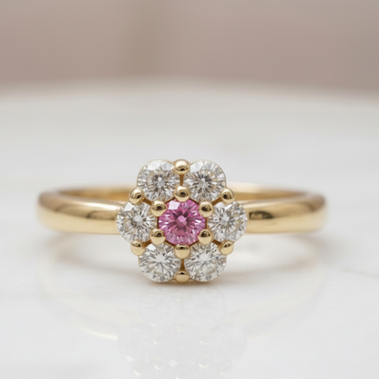 Anello fiore in argento 925 con zirconi bianchi